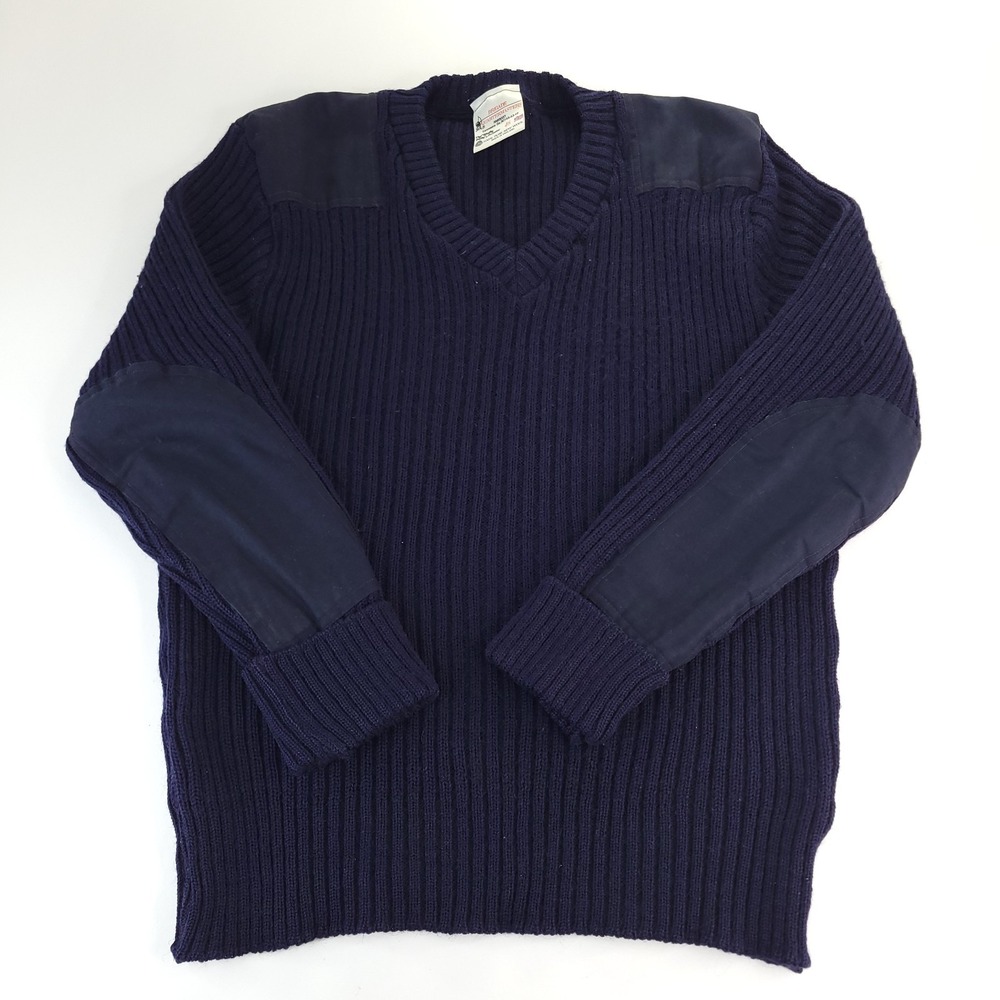 VTG Brigade Quartermasters‎ Sweater Mens 46 Navy Blue Commando Woolly Pully UK